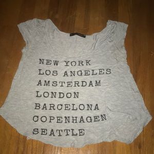 A super cute shirt with major cities on it